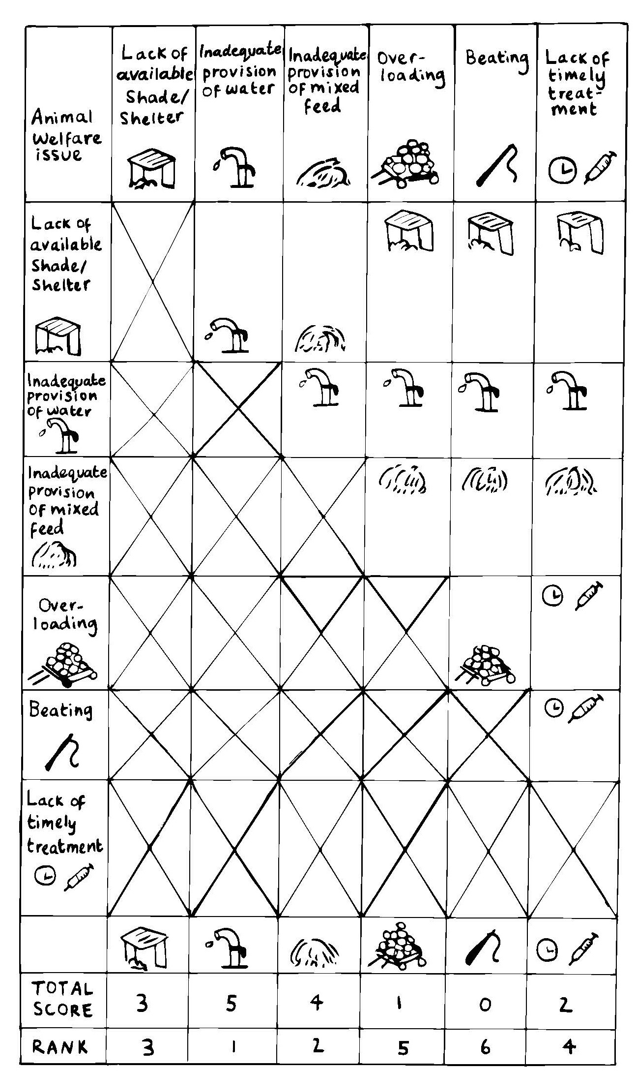 T8A Pairwise ranking and scoring of animal welfare issues in Faisalabad, Pakistan